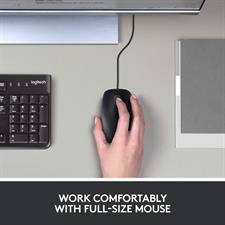 Logitech B100 Corded Mouse, Wired USB Mouse for Computers and Laptops, Right or Left Hand Use - Black