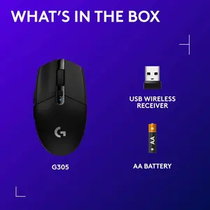 Logitech G305 LIGHTSPEED Wireless Gaming Mouse – HERO Sensor | Ultra-Fast 1 ms Response | 6 Programmable Buttons | Lightweight Design