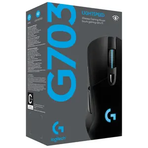 Logitech G703 LIGHTSPEED Wireless Gaming Mouse – HERO 25K Sensor | LIGHTSPEED 1 ms Wireless | POWERPLAY Compatible | 6 Programmable Buttons