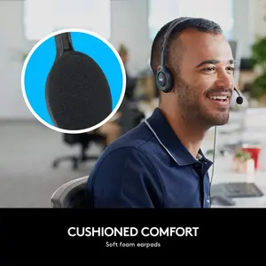 Logitech H111 Wired Stereo Headset – 3.5mm Audio Jack | Adjustable Microphone | Lightweight Comfort | Universal Compatibility