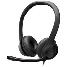 Logitech H390 Gaming Headphones, Wired Headphones with Mic, USB Headset with Microphone for PC, Noise Cancelling Microphone for Video Meetings, Music, Gaming - Black