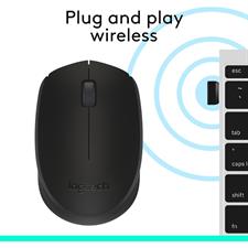 Logitech M171 Wireless Mouse for PC, Mac, Laptop, 2.4 GHz with USB Mini Receiver, Optical Tracking, 12-Months Battery Life, Ambidextrous - Black, Red, Blue