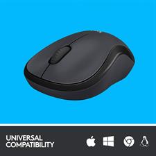 Logitech M221 Wireless Mouse, Silent Buttons, 2.4 GHz with USB Mini Receiver, 1000 DPI Optical Tracking, 18-Month Battery Life, Ambidextrous PC/Mac/Laptop - Black