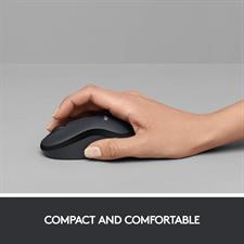 Logitech M221 Wireless Mouse, Silent Buttons, 2.4 GHz with USB Mini Receiver, 1000 DPI Optical Tracking, 18-Month Battery Life, Ambidextrous PC/Mac/Laptop - Black