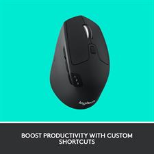 Logitech M720 Triathlon Wireless Mouse, Bluetooth, USB Unifying Receiver, 1000 DPI, 6 Programmable Buttons, 2-Year Battery, Compatible with Laptop, PC, Mac, iPadOS - Black
