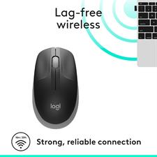 Logitech Wireless Mouse M190 - Full Size Ambidextrous Curve Design, 18-Month Battery with Power Saving Mode, Precise Cursor Control & Scrolling, Wide Scroll Wheel, Thumb Grips - Grey, Blue, Red