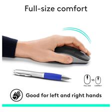Logitech Wireless Mouse M190 - Full Size Ambidextrous Curve Design, 18-Month Battery with Power Saving Mode, Precise Cursor Control & Scrolling, Wide Scroll Wheel, Thumb Grips - Grey, Blue, Red