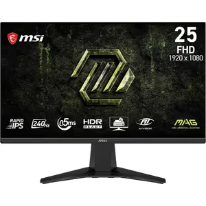 MSI MAG 255F X24 Gaming Monitor – 24.5" FHD Rapid IPS, 240Hz, 0.5ms, AMD FreeSync Premium, HDR Ready