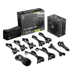 MSI MAG A1250GL PCIE5 Power Supply Unit | 1250W, 80 PLUS Gold Certified, Fully Modular, ATX 3.1, Native 12VHPWR (PCIe 5.1) Connector, 135mm FDB Fan