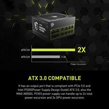 MSI MAG A850GL PCIE 5.1 & ATX 3.1 Gaming Power Supply - Full Modular - 80 Plus Gold Certified 850W - Compact Size - ATX PSU