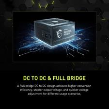 MSI MAG A850GL PCIE 5.1 & ATX 3.1 Gaming Power Supply - Full Modular - 80 Plus Gold Certified 850W - Compact Size - ATX PSU