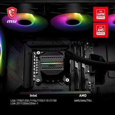 MSI MAG CORELIQUID M360 AIO CPU Liquid Cooler - 12 Way Split-Flow Water Cooling, Evaporation-Proof Tubing, It Supports mainsteam Socket Like AM5 and 1700