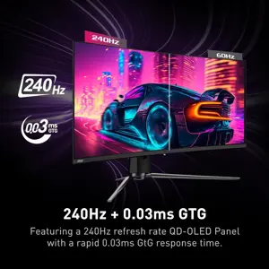 MSI MPG 341CQPX QD-OLED 34 Inch Ultrawide Curved Gaming Monitor | UWQHD 3440x1440, 240Hz, 0.03ms GTG, DisplayHDR True Black 400, FreeSync Premium Pro, USB-C 98W PD