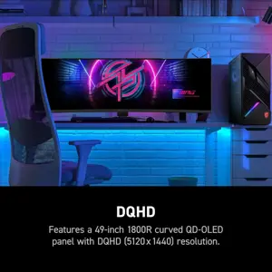 MSI MPG 491CQPX QD-OLED 49 Inch Ultrawide Curved Gaming Monitor | DQHD 5120x1440, 240Hz, 0.03ms GTG, DisplayHDR True Black 400, G-Sync Compatible, USB-C 98W PD