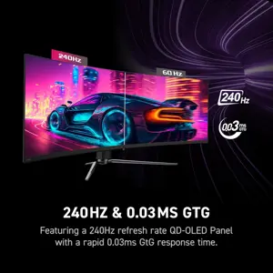 MSI MPG 491CQPX QD-OLED 49 Inch Ultrawide Curved Gaming Monitor | DQHD 5120x1440, 240Hz, 0.03ms GTG, DisplayHDR True Black 400, G-Sync Compatible, USB-C 98W PD