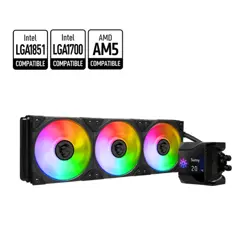 MSI MPG CORELIQUID D360 LCD ARGB AIO Liquid Cooler | 360mm Radiator, 3x 120mm TORX 4.0 Fans, 2.4" Customizable IPS LCD Display, VRM Fan, LGA 1700 & AM5 Ready