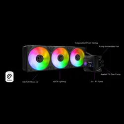 MSI MPG CORELIQUID D360 LCD ARGB AIO Liquid Cooler | 360mm Radiator, 3x 120mm TORX 4.0 Fans, 2.4" Customizable IPS LCD Display, VRM Fan, LGA 1700 & AM5 Ready