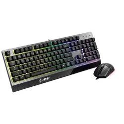 MSI VIGOR GK30 COMBO WHITE, Black US WIRED Gaming Keyboard & Mouse Set | Plunger Switches, 5000 DPI Optical Sensor, 6-Zone RGB
