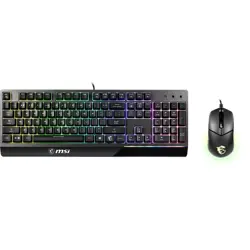 MSI VIGOR GK30 COMBO WHITE, Black US WIRED Gaming Keyboard & Mouse Set | Plunger Switches, 5000 DPI Optical Sensor, 6-Zone RGB