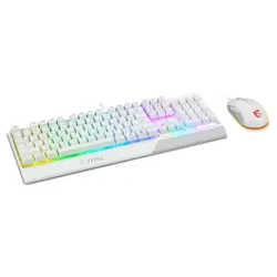 MSI VIGOR GK30 COMBO WHITE, Black US WIRED Gaming Keyboard & Mouse Set | Plunger Switches, 5000 DPI Optical Sensor, 6-Zone RGB