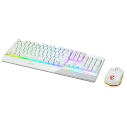 MSI VIGOR GK30 COMBO WHITE, Black US WIRED Gaming Keyboard & Mouse Set | Plunger Switches, 5000 DPI Optical Sensor, 6-Zone RGB