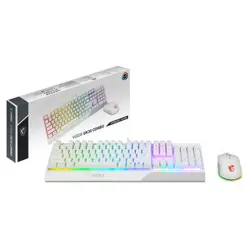 MSI VIGOR GK30 COMBO WHITE, Black US WIRED Gaming Keyboard & Mouse Set | Plunger Switches, 5000 DPI Optical Sensor, 6-Zone RGB