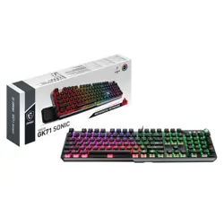 MSI VIGOR GK71 SONIC US Wired Mechanical Gaming Keyboard | MSI Sonic Red Switches (35g), Per-Key RGB, Aluminum Body, Memory Foam Wrist Rest