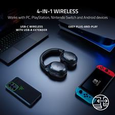 Razer Barracuda X Wireless Multi-Platform Gaming and Mobile Headsetm, 250g Ergonomic Design - Detachable HyperClear Mic - 20 Hr Battery - Compatible w/PC, PS5, Switch, & Android - Black
