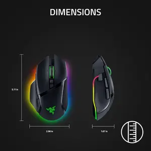 Razer Basilisk V3 Pro 35K Wireless Ergonomic Gaming Mouse with Focus Pro 35K Optical Sensor Gen-2, HyperScroll Tilt Wheel, 13-Zone Chroma RGB & 140-Hour Battery Life