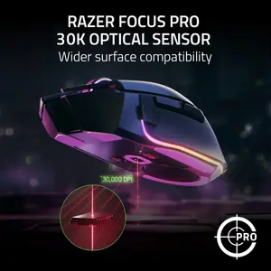 Razer Basilisk V3 Pro 35K Wireless Ergonomic Gaming Mouse with Focus Pro 35K Optical Sensor Gen-2, HyperScroll Tilt Wheel, 13-Zone Chroma RGB & 140-Hour Battery Life