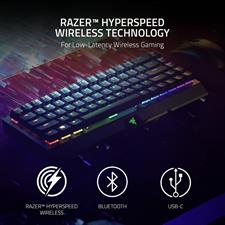Razer BlackWidow V3 Mini HyperSpeed 65% Wireless Mechanical Gaming Keyboard: Yellow Mechanical Switches Linear & Silent - Doubleshot ABS Keycaps - Chroma RGB - Up to 200 Hr Battery Snap Tap