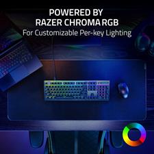 Razer DeathStalker V2 Gaming Keyboard: Low-Profile Linear Red Optical Switches - Ultra-Durable Coated Keycaps - Multi-functional media button and media roller - Chroma RGB-Black