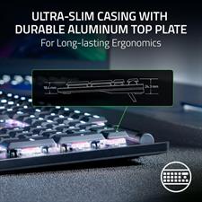 Razer DeathStalker V2 Gaming Keyboard: Low-Profile Linear Red Optical Switches - Ultra-Durable Coated Keycaps - Multi-functional media button and media roller - Chroma RGB-Black
