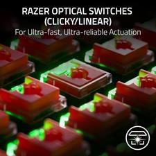Razer DeathStalker V2 Gaming Keyboard: Low-Profile Linear Red Optical Switches - Ultra-Durable Coated Keycaps - Multi-functional media button and media roller - Chroma RGB-Black