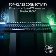 Razer DeathStalker V2 Pro Wireless Gaming Keyboard: Low Profile Optical Switches Linear Red - HyperSpeed Wireless & Bluetooth - Chroma RGB - Up to 200 Hr Battery Snap Tap