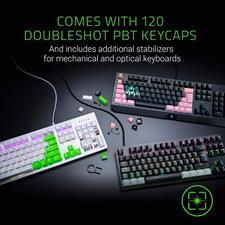 Razer Doubleshot PBT Keycap Upgrade Set for Mechanical & Optical Keyboards: Compatible with Standard 104/105 US and UK layouts - Mercury White