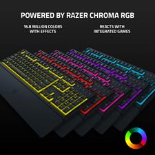 Razer Ornata V3 X Gaming Keyboard: Low-Profile Keys - Silent Membrane Switches - UV-Coated Keycaps - Spill Resistant - Chroma RGB Lighting - Ergonomic Wrist Rest - Classic Black