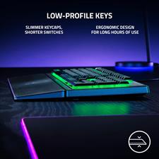 Razer Ornata V3 X Gaming Keyboard: Low-Profile Keys - Silent Membrane Switches - UV-Coated Keycaps - Spill Resistant - Chroma RGB Lighting - Ergonomic Wrist Rest - Classic Black