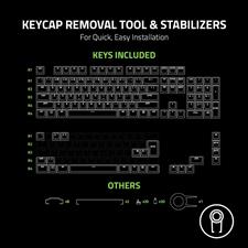 Razer Phantom Keycap Upgrade Set: Unique Stealth Design - Translucent Sides - Bottom-Lasered Legends - Keycap Removal Tools & Stablizers - Universal Compatiability - Black