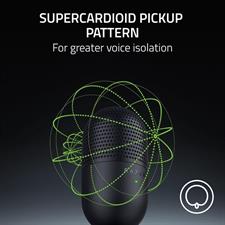Razer Seiren V3 Mini USB Microphone: Condenser Mic - Supercardioid Pickup Pattern - Tap-to-Mute Sensor with LED Indicator - Shock Absorber - Ultra Compact - PC, Discord, OBS Studio, XSplit - Black, White Pink