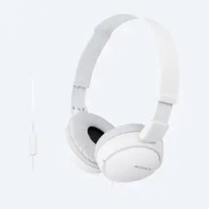 Sony MDR-ZX110AP Wired On-Ear Headphones with Microphone Deep Bass Foldable Design
