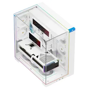 Thermalright TR-A70 Vision Gaming PC Case – 9.16" LCD Display, Panoramic Tempered Glass, ARGB LED Lines, ATX Support – Black / White