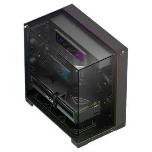 Thermalright TR-A70 Vision Gaming PC Case – 9.16" LCD Display, Panoramic Tempered Glass, ARGB LED Lines, ATX Support – Black / White
