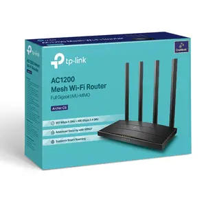 TP-Link Archer C6 AC1200 Wireless MU-MIMO Gigabit Router with Dual-Band 1200Mbps, Beamforming, Access Point Mode & OneMesh Support