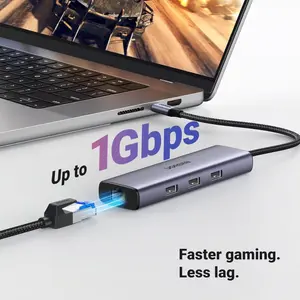 UGREEN 15598 6-in-1 USB-C Hub – 4K HDMI, Gigabit Ethernet, 100W PD Charging, 3x USB 3.0 Ports