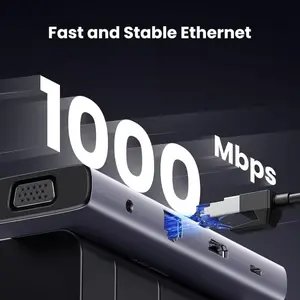UGREEN 15601 10-in-1 USB-C Hub – 4K HDMI, VGA, 3× USB-A 3.0, Gigabit Ethernet, 100W PD, SD/TF & Audio