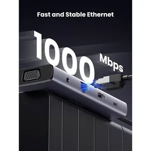UGREEN 15601 10-in-1 USB-C Multiport Hub – 4K HDMI, VGA, Gigabit Ethernet, 100W PD, SD/TF Card Reader
