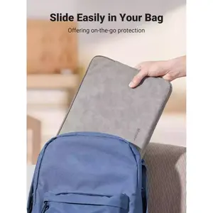 UGREEN 20476 Laptop Sleeve Case – Premium Nubuck Leather & Soft Velvet Lining, Slim Protective Design