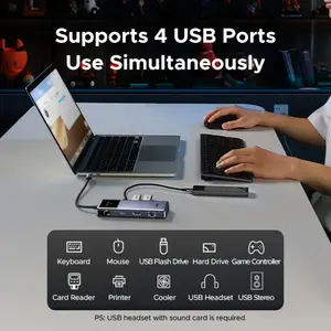 UGREEN 45155 UNO 7-in-1 USB-C Hub – 4K 60Hz HDMI, 2× USB 3.0, USB-C Data, Gigabit Ethernet, USB 2.0 & PD Charging