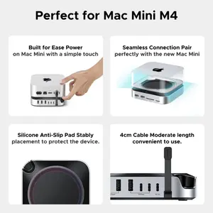 UGREEN Mac mini M4 11-in-1 Docking Station 65487 – 10Gbps USB-C Hub, M.2 NVMe SSD Enclosure, SD/TF Card Reader